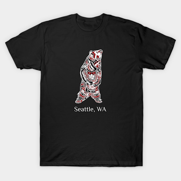 Seattle Washington Native American Indian Brown Grizzly Bear Gift T-Shirt by twizzler3b